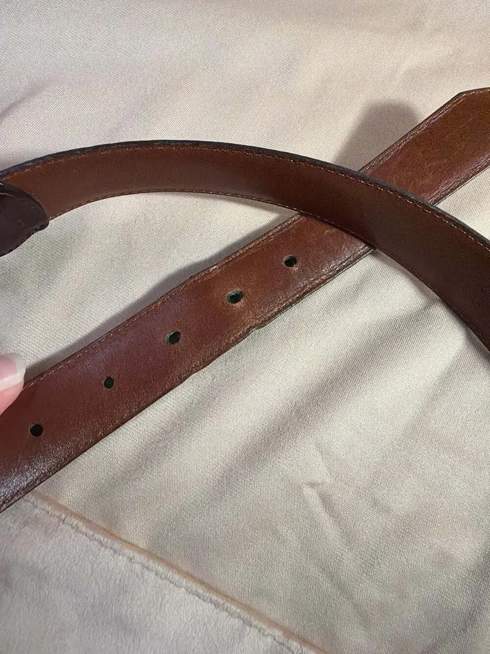 Coach Burgundy Patent Leather Belt with Brass Buckle